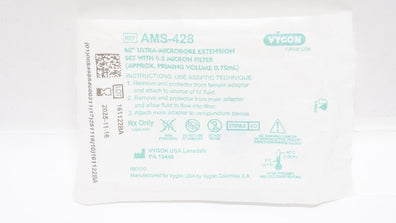 Vygon AMS-428 Ultra-Microbore Extension Set w/0.2 Micron Filter, 60inch x 0.72mL